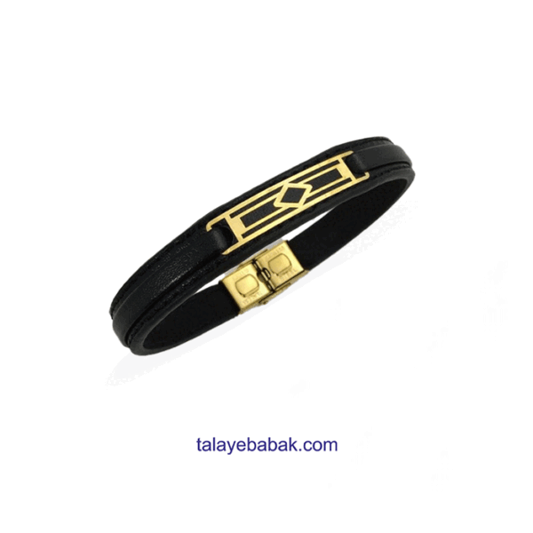 دستبند چرم و طلا DA012