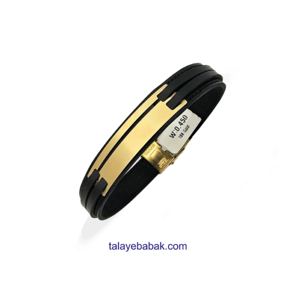 دستبند چرم و طلا DM016