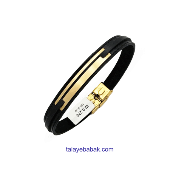 دستبند چرم و طلا DM020