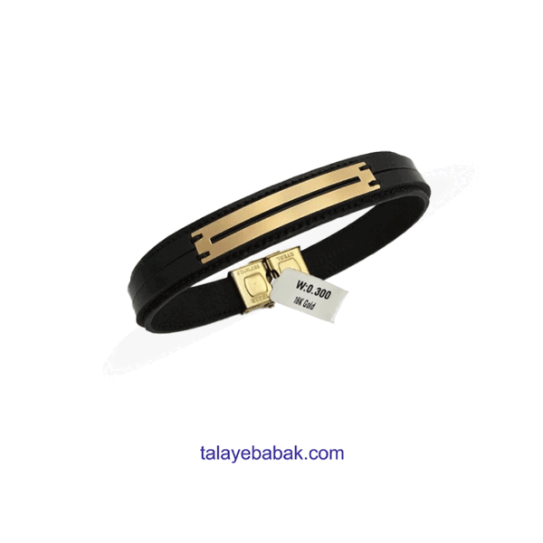 دستبند چرم و طلا DM027