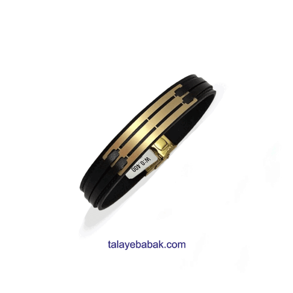 دستبند چرم و طلا DM029