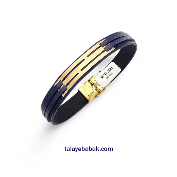 دستبند چرم و طلا DM030