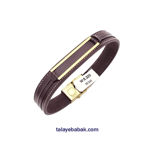 دستبند چرم و طلا DM032