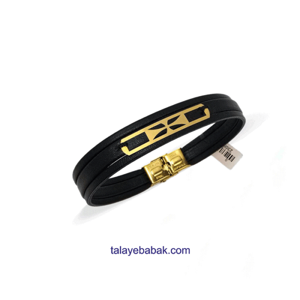 دستبند چرم و طلا DS011