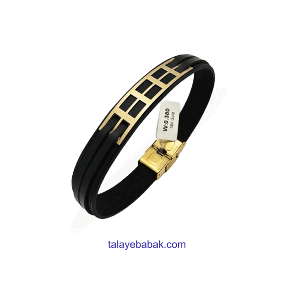 دستبند چرم و طلا DM015