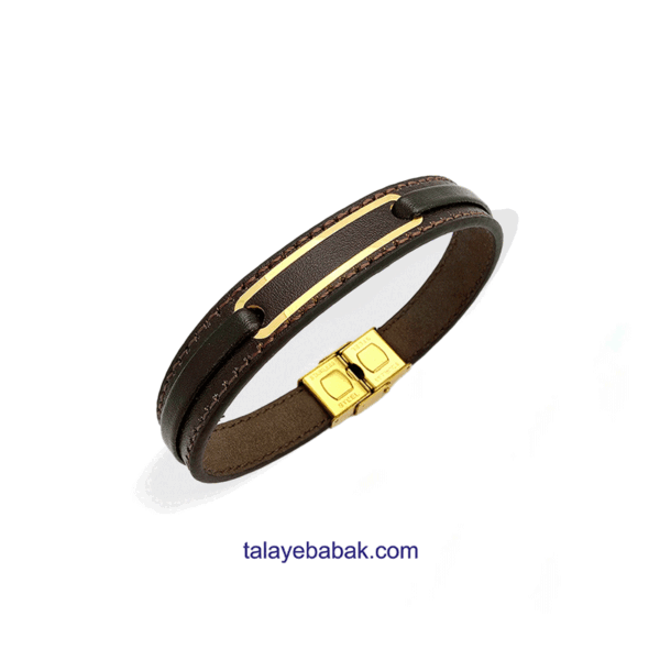 دستبند چرم و طلا DA015