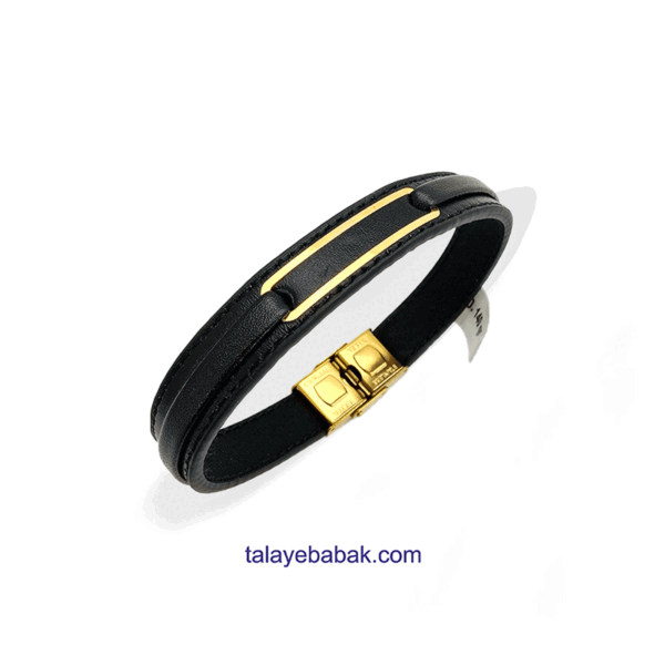 دستبند چرم و طلا DA015