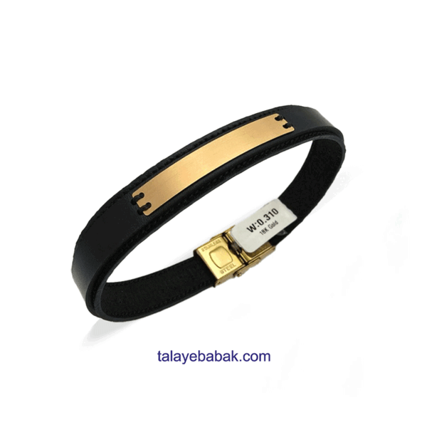 دستبند چرم و طلا DM052