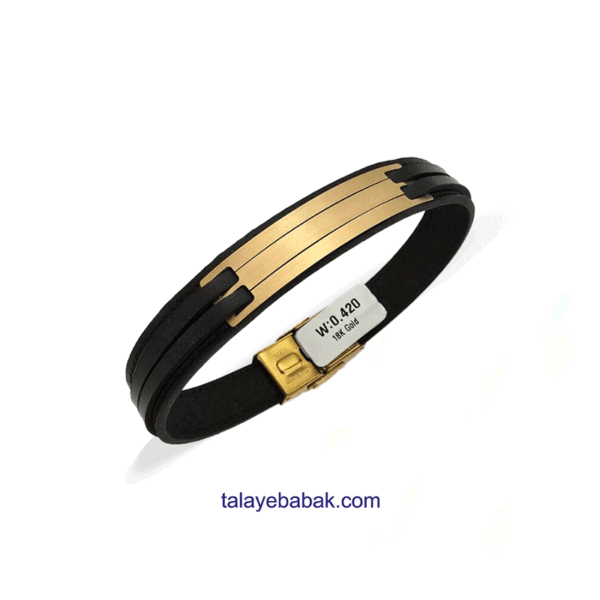 دستبند چرم و طلا DM053
