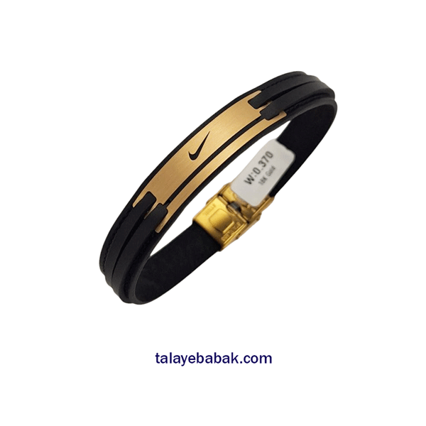 دستبند چرم وطلا نایک DM077