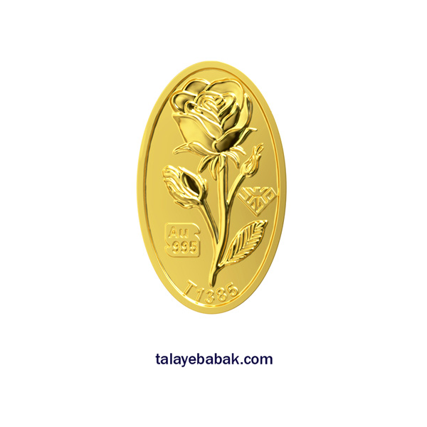 شمش طلای 24 عیار گل رز 0 400 گرم